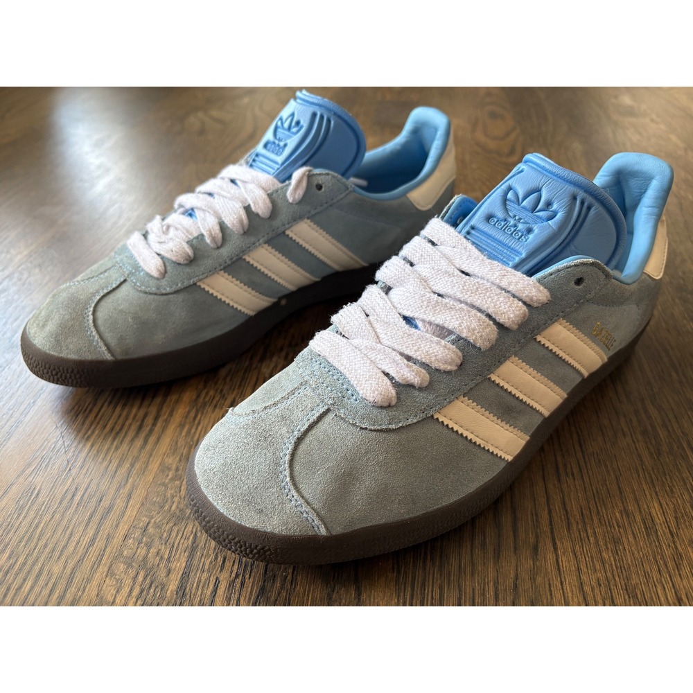Adidas Gazelle Light Blue Suede Gum Sole Sneakers ID6104 Mens 8.5